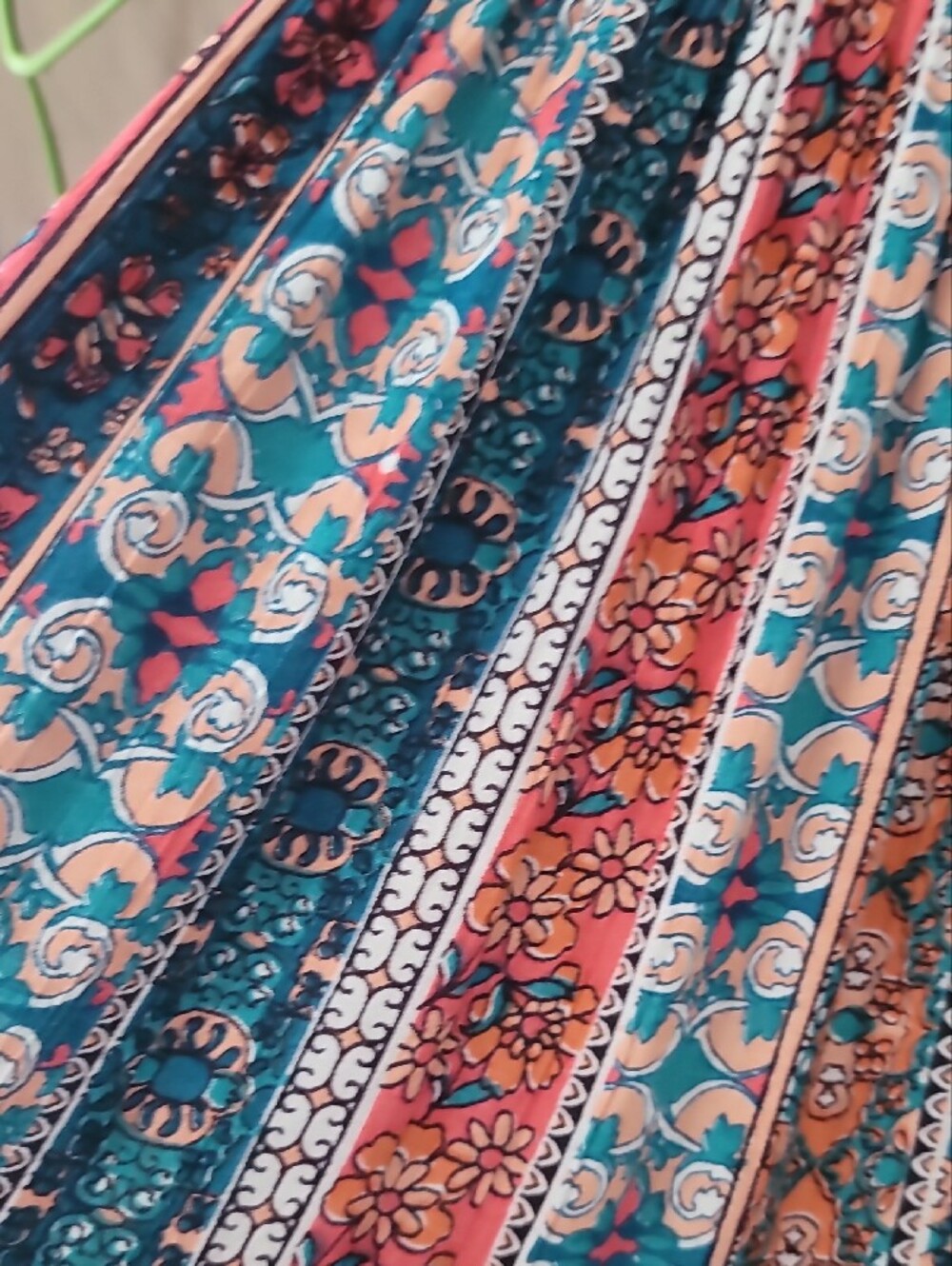 Angie Boho Chic Floral Sundress in Teal, Coral & Indigo - Picture 13 of 13